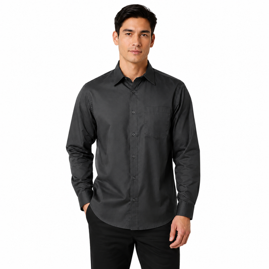 Chemise à manches longues en polyester Camden S04600